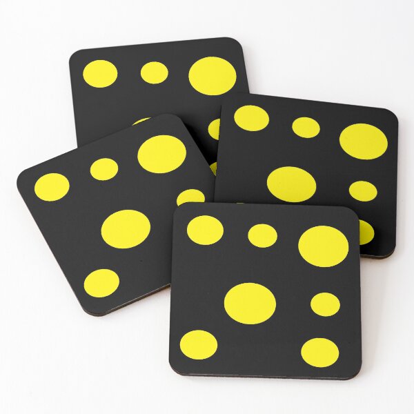 Item preview, Yellow dots black pattern designed and sold by tetibright.