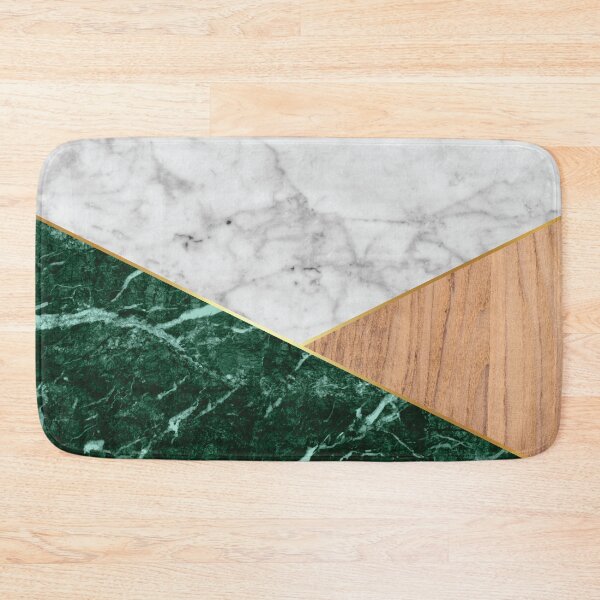 Item preview, Geometric White Marble - Green Granite & Wood #138 designed and sold by Natural Collective.