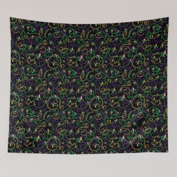 Item preview, Mardi Gras Fleur de Lis Vines on a Black Background designed and sold by BigAl3D.