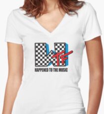 WTF Funny Music Shirt Women's Fitted V-Neck T-Shirt