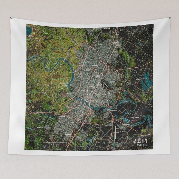 Item preview, Austin Texas old vintage map designed and sold by drawspots.