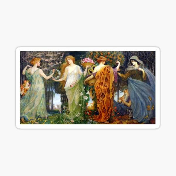 The Masque For the Four Seasons - Walter Crane Sticker