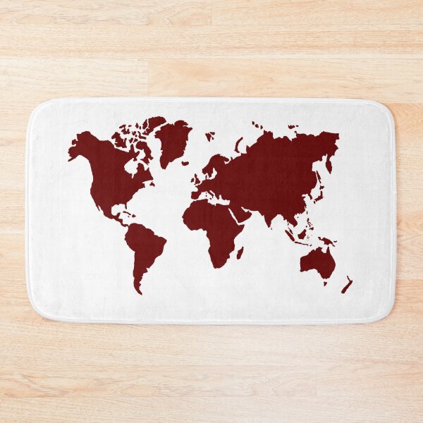 Item preview, carmine red world map designed and sold by dreamtravel.