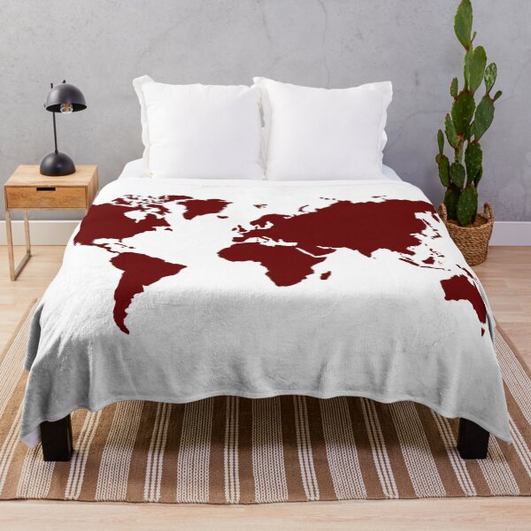 Item preview, carmine red world map designed and sold by dreamtravel.