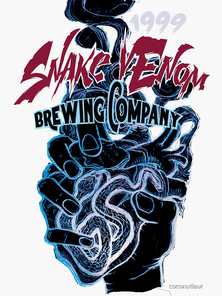 "Snake Venom Brewing Company" Sticker for Sale by coconutlaur | Redbubble