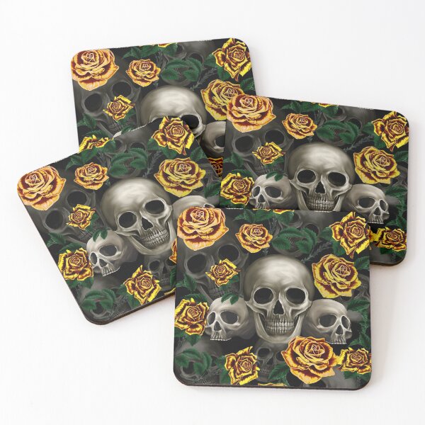Item preview, Skulls and yellow roses designed and sold by BlueMothShop.