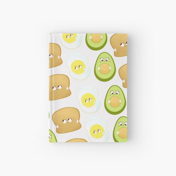 Baby avocado toast pattern Illustration white background Hardcover Journal