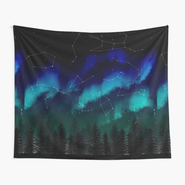 Aperçu de l'œuvre Ciel nocturne - aurores boréales créée et vendue par Lyxy.