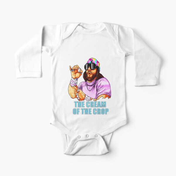 MACHO MAN SAVAGE CREAM OF THE CROP FULL COLOR Long Sleeve Baby One-Piece