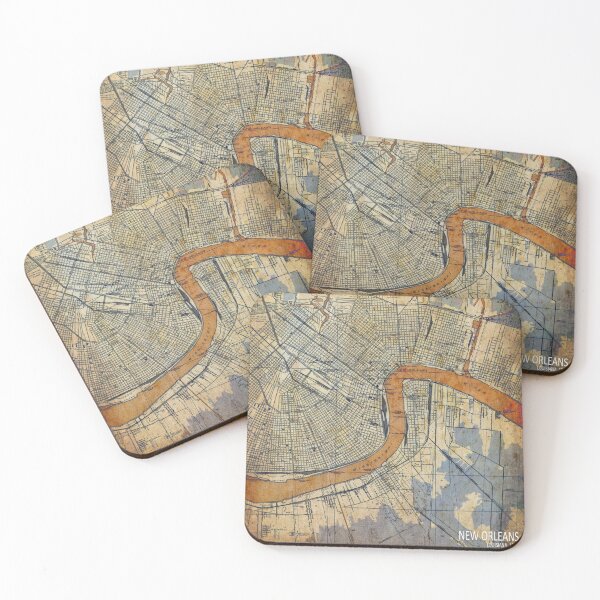 Item preview, New Orleans Louisiana 1932 old vintage map designed and sold by drawspots.