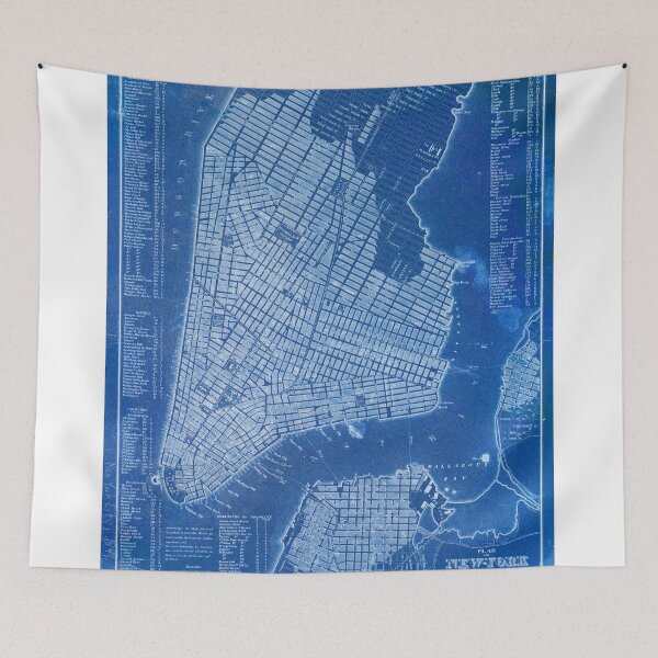 Item preview, New York vintage old map designed and sold by drawspots.