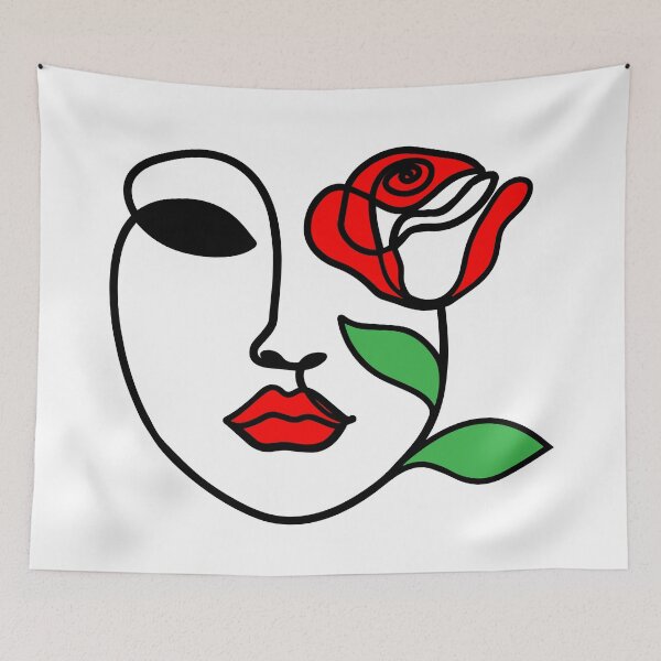 Item preview, Woman face with pink flower designed and sold by Chams0609.