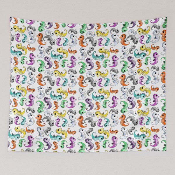 Item preview, Rainbow seahorses pattern designed and sold by rainbowcho.
