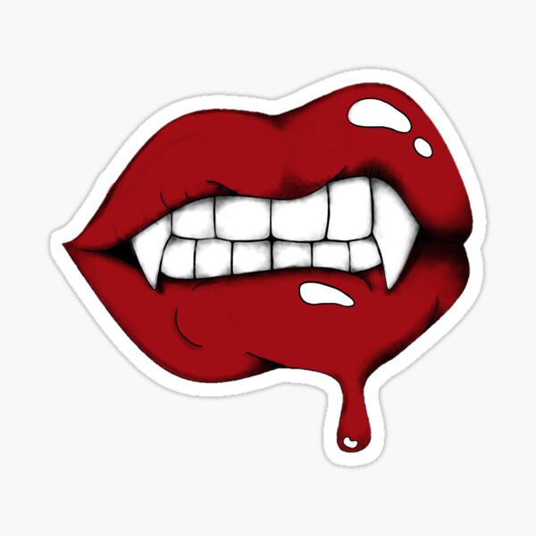Bite Me Bloody Vampire Fangs' Sticker