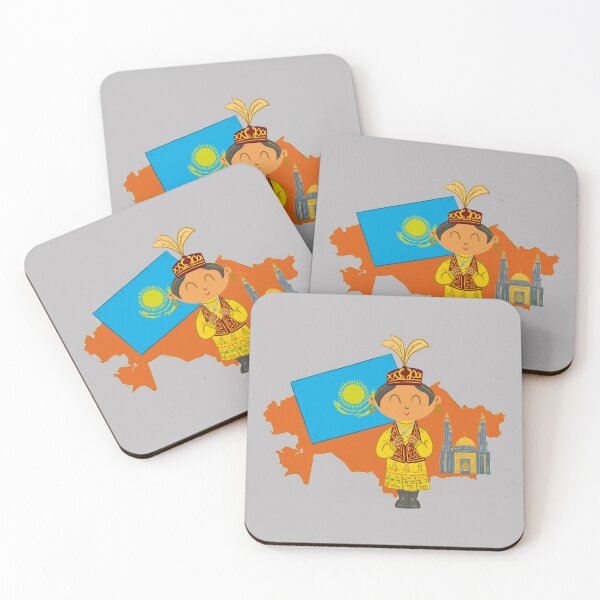 Item preview, Kazakhstan with Map, Flag and girl with traditional clothes designed and sold by MiraShop.