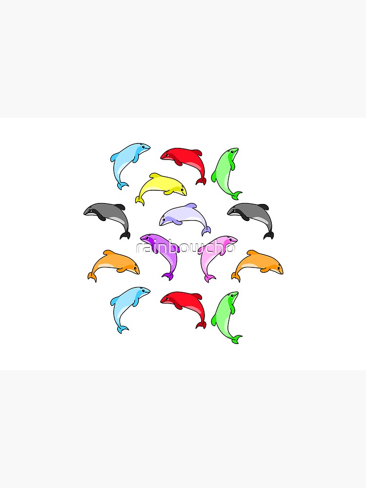 Rainbow dolphins pattern by rainbowcho