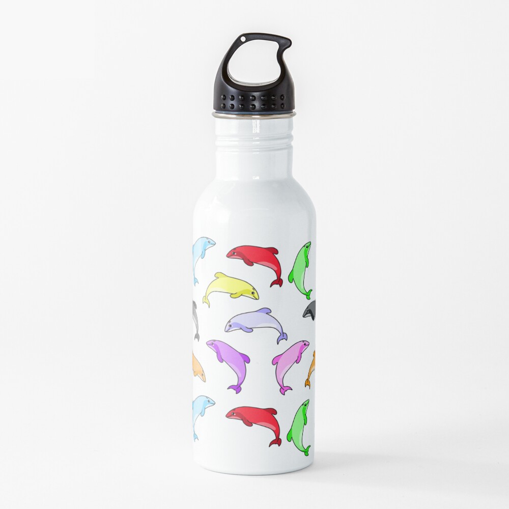 Rainbow dolphins pattern Water Bottle