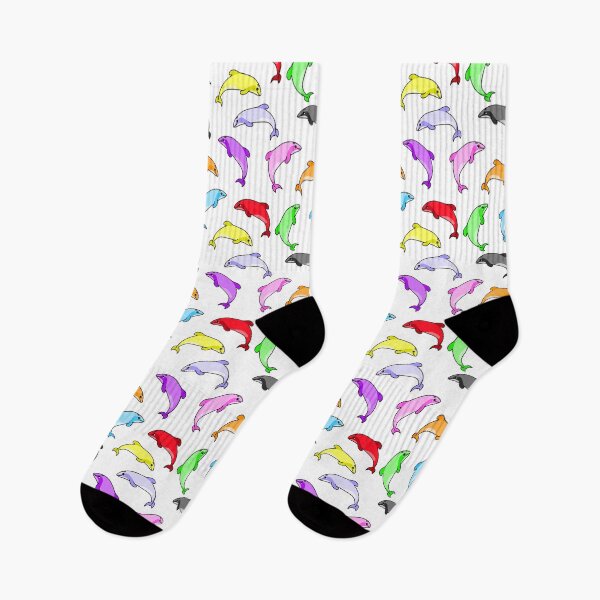 Item preview, Rainbow dolphins pattern designed and sold by rainbowcho.