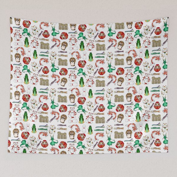 Item preview, Japanese folklore pattern designed and sold by rainbowcho.