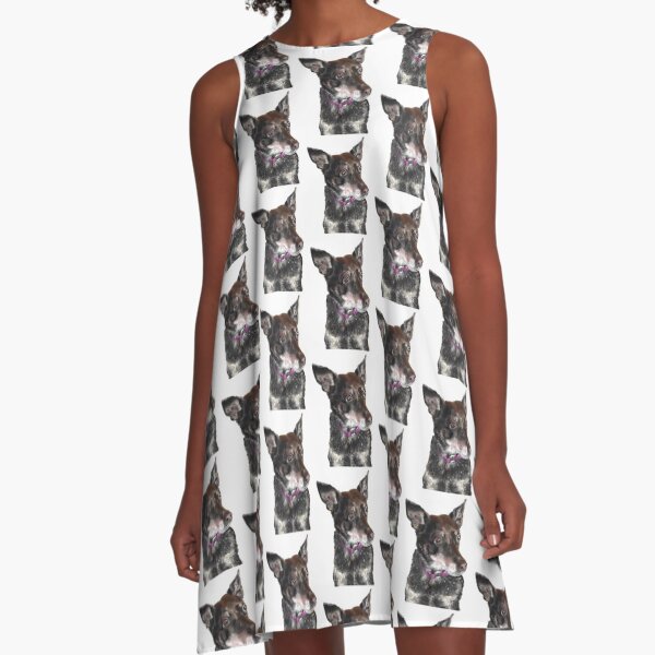 A Pooch with a Pink Collar A-Line Dress