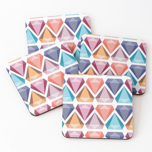 Item preview, Geometric Diamonds - white designed and sold by ReneeMDesigns.