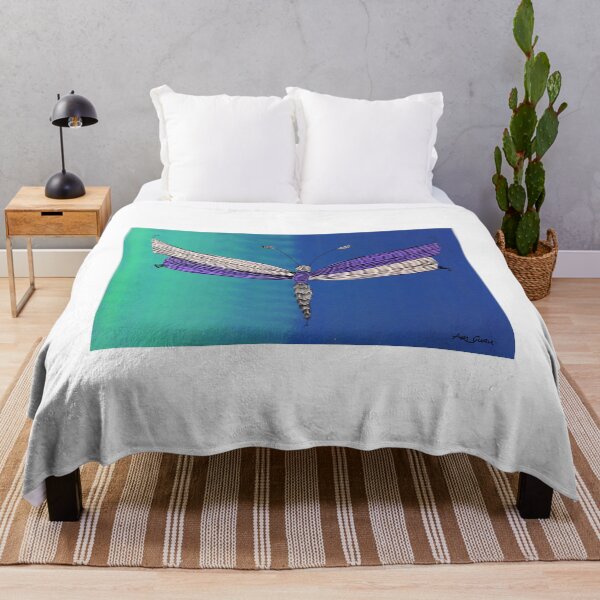 Item preview, Violet And White Dragonfly By ArtGuru 9608 - Acrylic On Paper designed and sold by Art Guru.