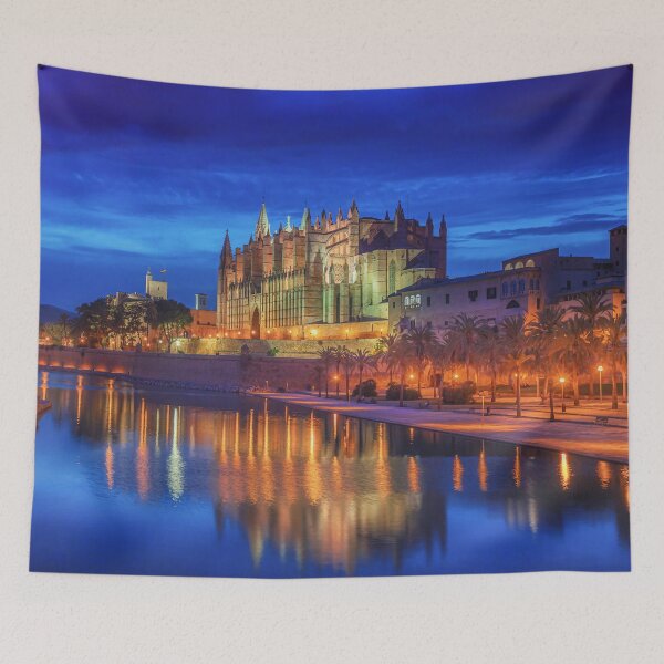Item preview, La Seu at the blue hour designed and sold by bestofmallorca.