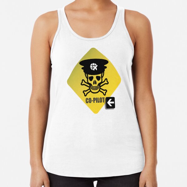 Model 23 - Warning Co-Pilot Racerback Tank Top