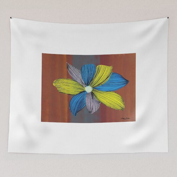 Item preview, Flower of Yellow and Blue By ArtGuru 9620 - Acrylic On Paper designed and sold by Art Guru.