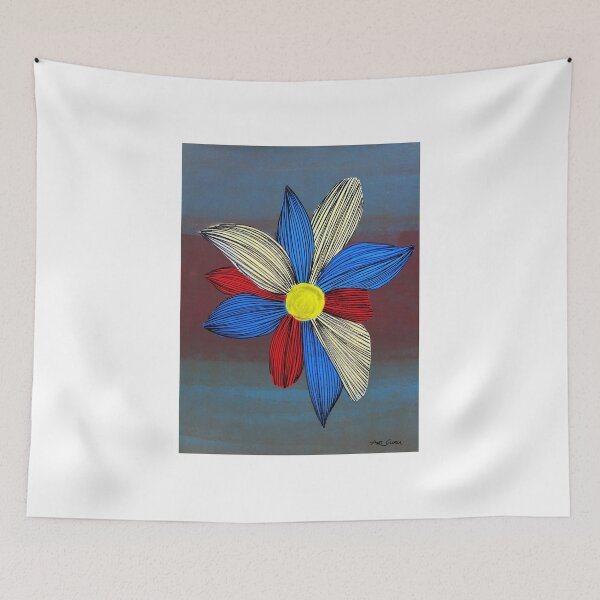 Item preview, Red, White, and Blue Flower By ArtGuru 9622 - Acrylic On Paper designed and sold by Art Guru.
