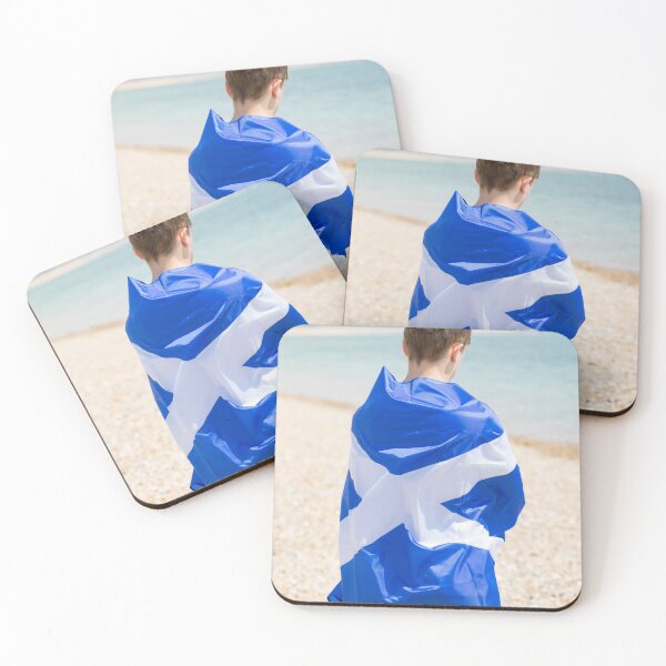 Item preview, A young man holding the flag of Scotland designed and sold by Ben Gingell.