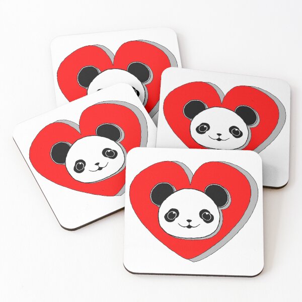 Item preview, Cute Panda Bear And Red Heart Drawing designed and sold by Almdrs.