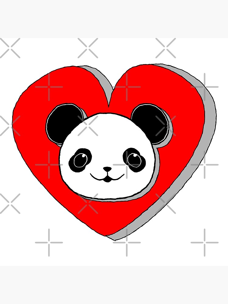 Panda Kawaii Panda with Heart Nose | Poster