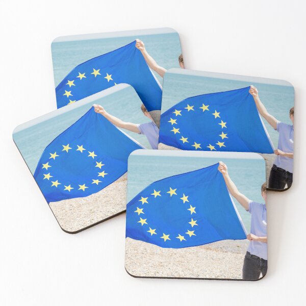 Item preview, A young man holding the flag of The European Union designed and sold by Ben Gingell.
