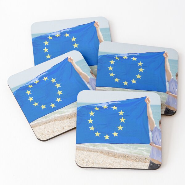 Item preview, A young man holding the flag of The European Union designed and sold by Ben Gingell.