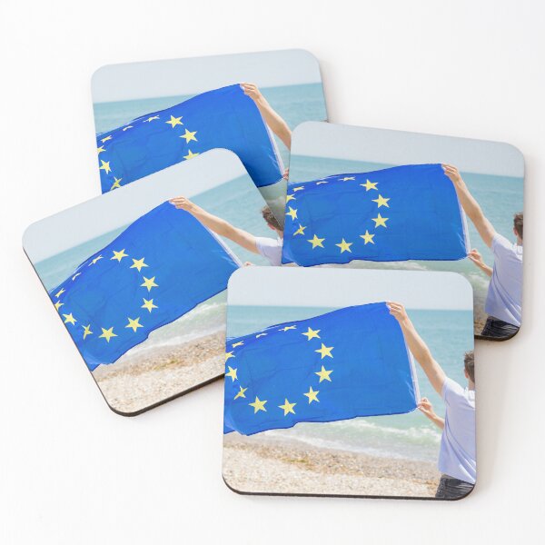 Item preview, A young man holding the flag of The European Union designed and sold by Ben Gingell.