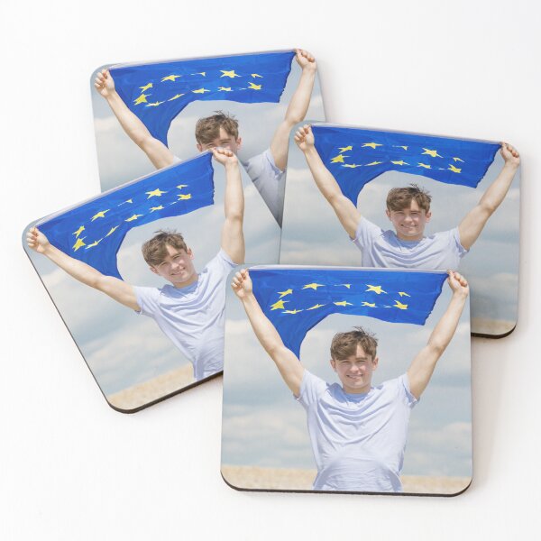 Item preview, A young man holding the flag of The European Union designed and sold by Ben Gingell.