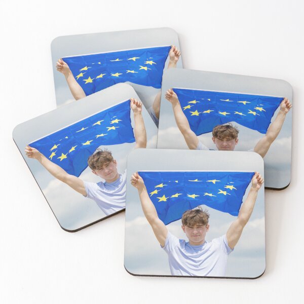 Item preview, A young man holding the flag of The European Union designed and sold by Ben Gingell.