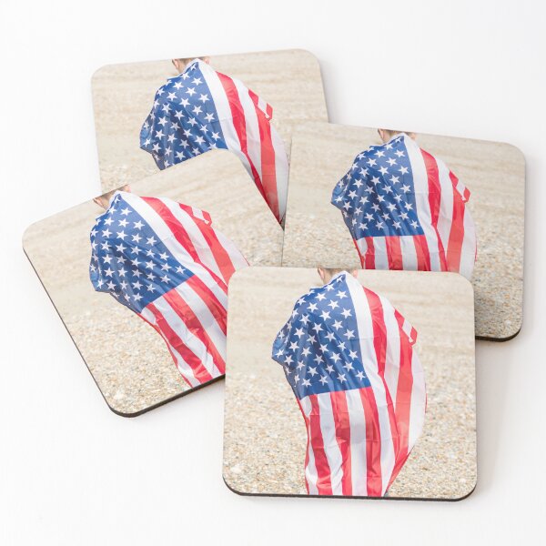Item preview, A young man holding the flag of The USA designed and sold by Ben Gingell.