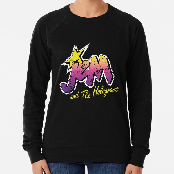 Jem and the Holograms Band Cartoon Misfits Distressed 80s Party Mask Lightweight Sweatshirt