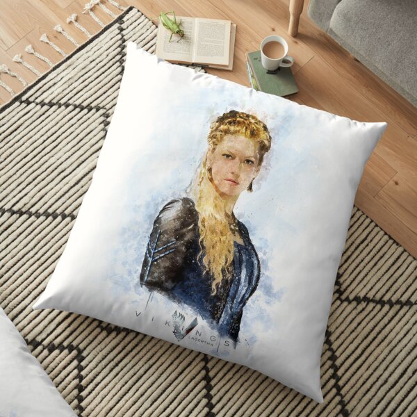Lagertha watercolor art Floor Pillow