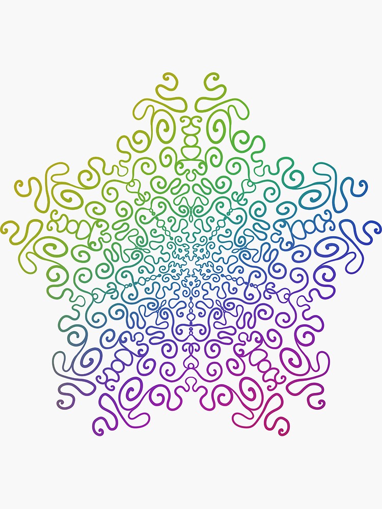 SWOOSHY RAINBOW Dot Mandala Pattern 