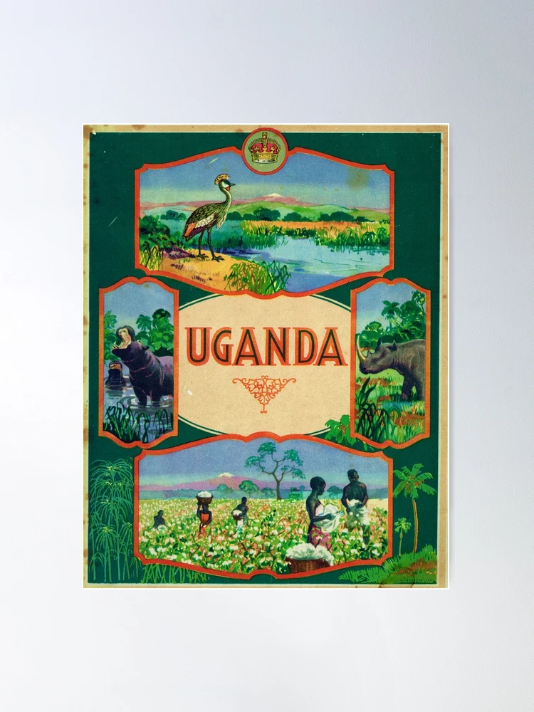 Buy Uganda Print Black and White, Uganda Wall Art, Uganda Poster