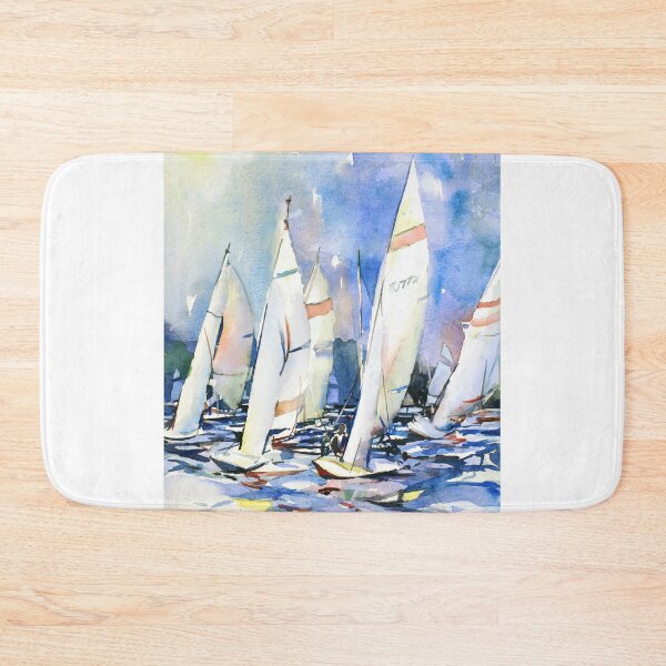 Item preview, Watercolor of scow boats racing on Torch Lake, Michigan- USA designed and sold by rfoxphoto.