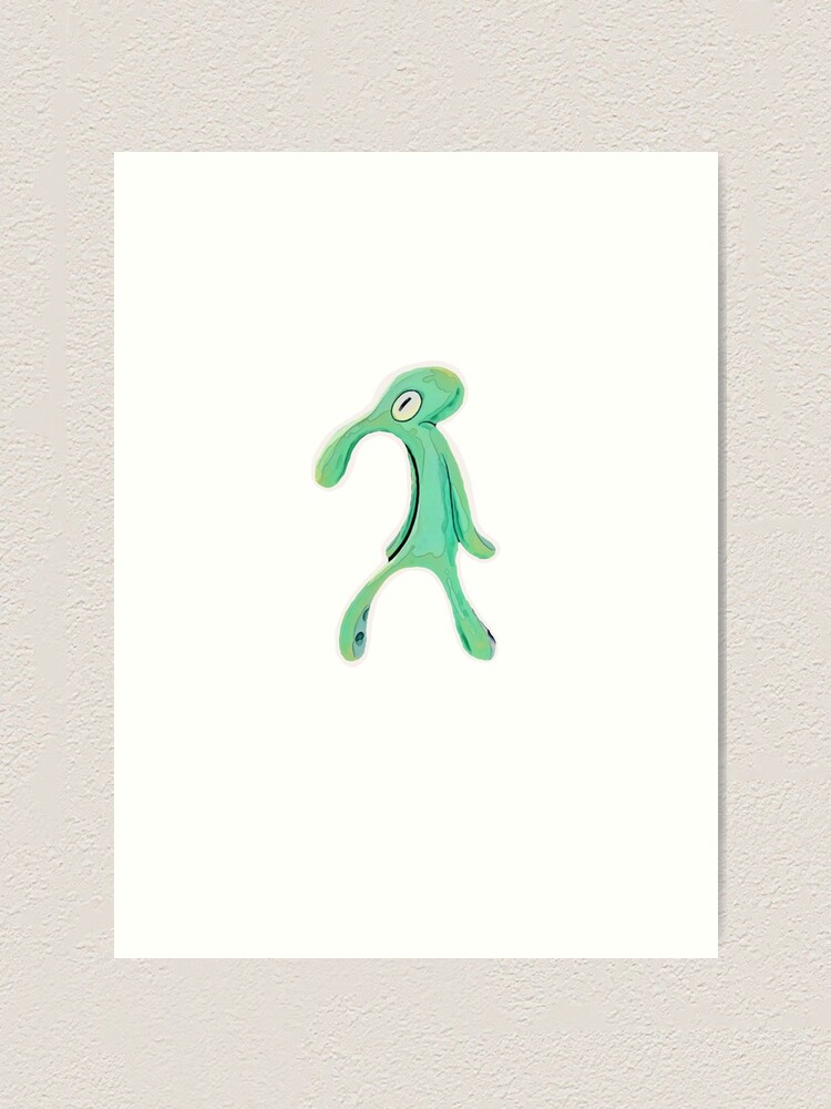 Squidward Painting Meme Art Print For Sale By Avery Designs Redbubble   Farp,small,wall Texture,product,750x1000 