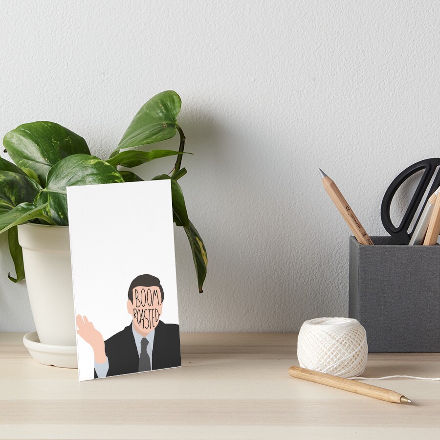 "Michael Scott Boom Roasted" Art Board Print by mistyp72 Redbubble