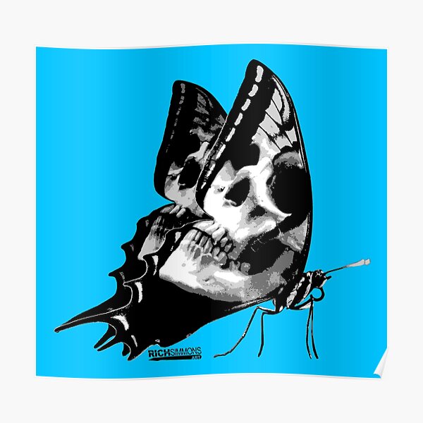 Skullerfly Blue Poster