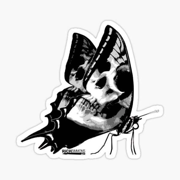 Skullerfly Blue Sticker