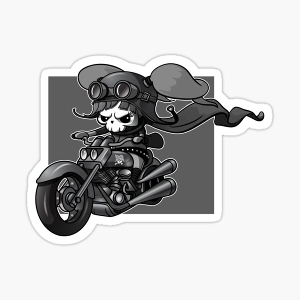 Biker Cupcake Sticker