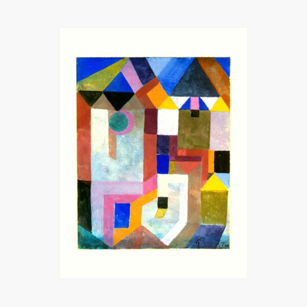 Paul Klee Bunte Architektur | Klee-inspirierte Kunst Kunstdruck
